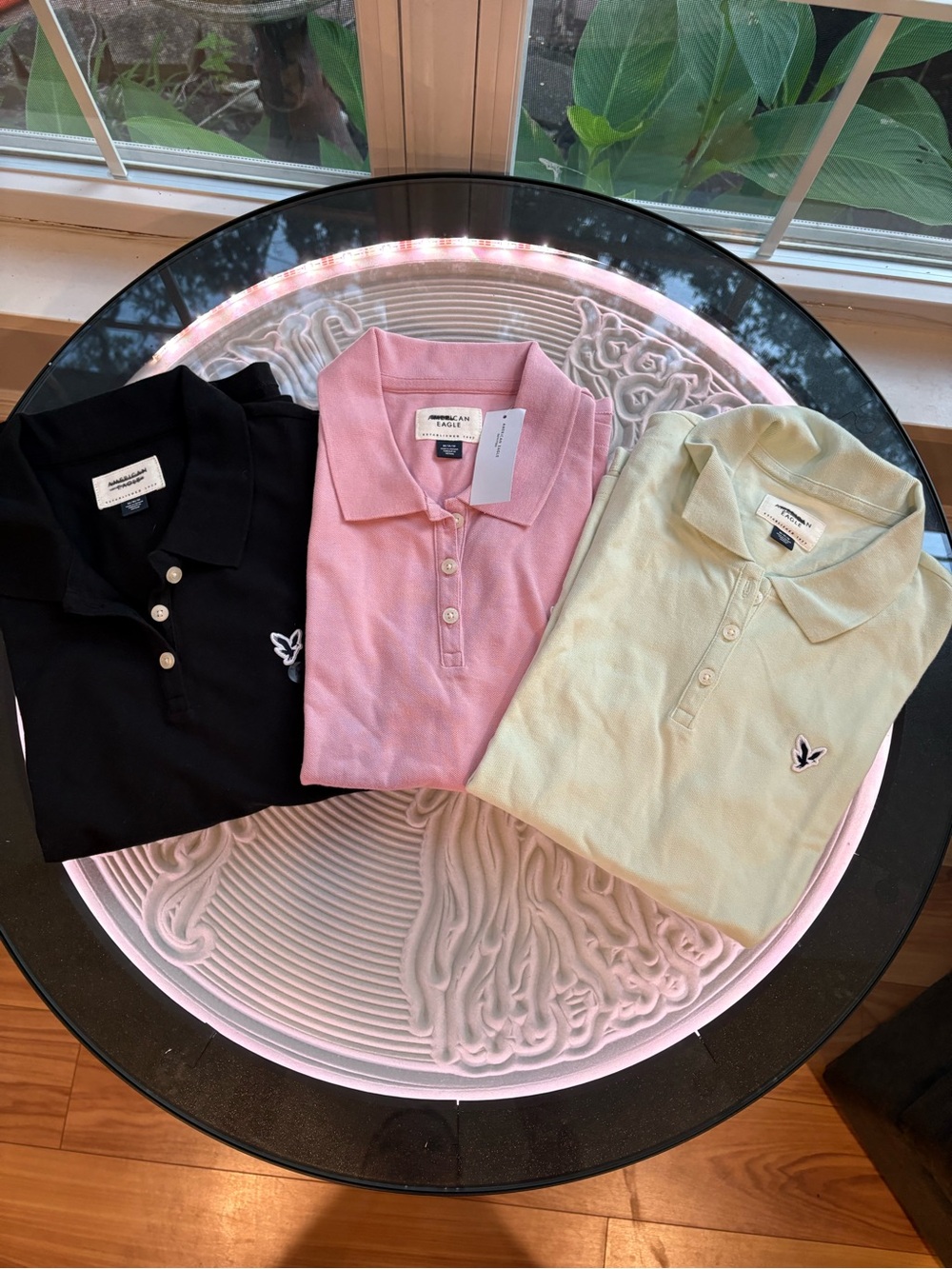 NEW American Eagle Polo Shirt - Black, Pink, Mint Green